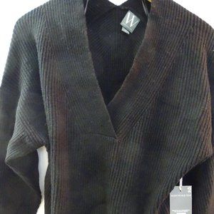 Worthington Black V Neck Sweater Size Large